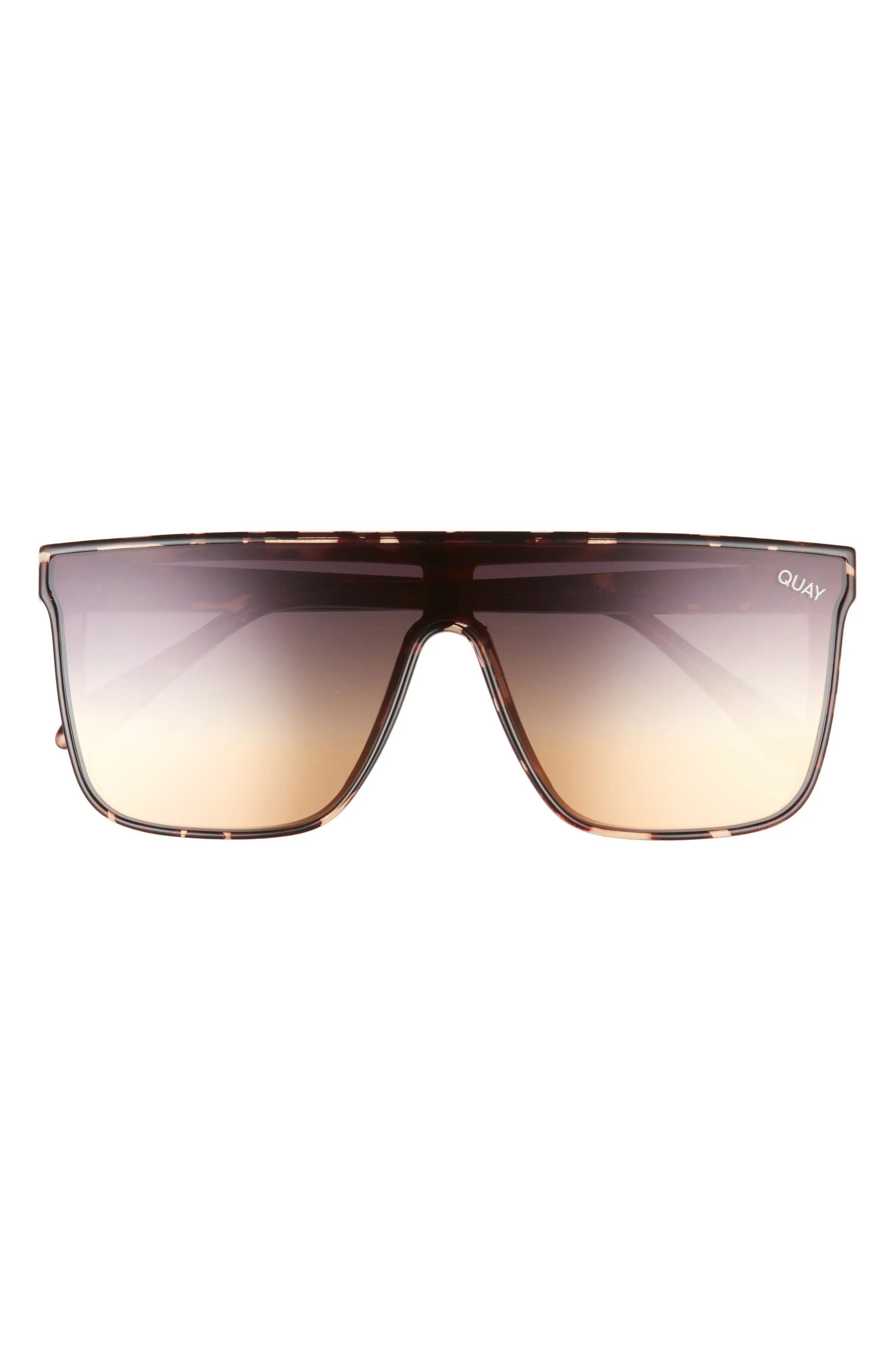 Quay Australia Night Fall 52mm Gradient Flat Top Sunglasses in Tortoise /Black To Gold at Nordstrom | Nordstrom