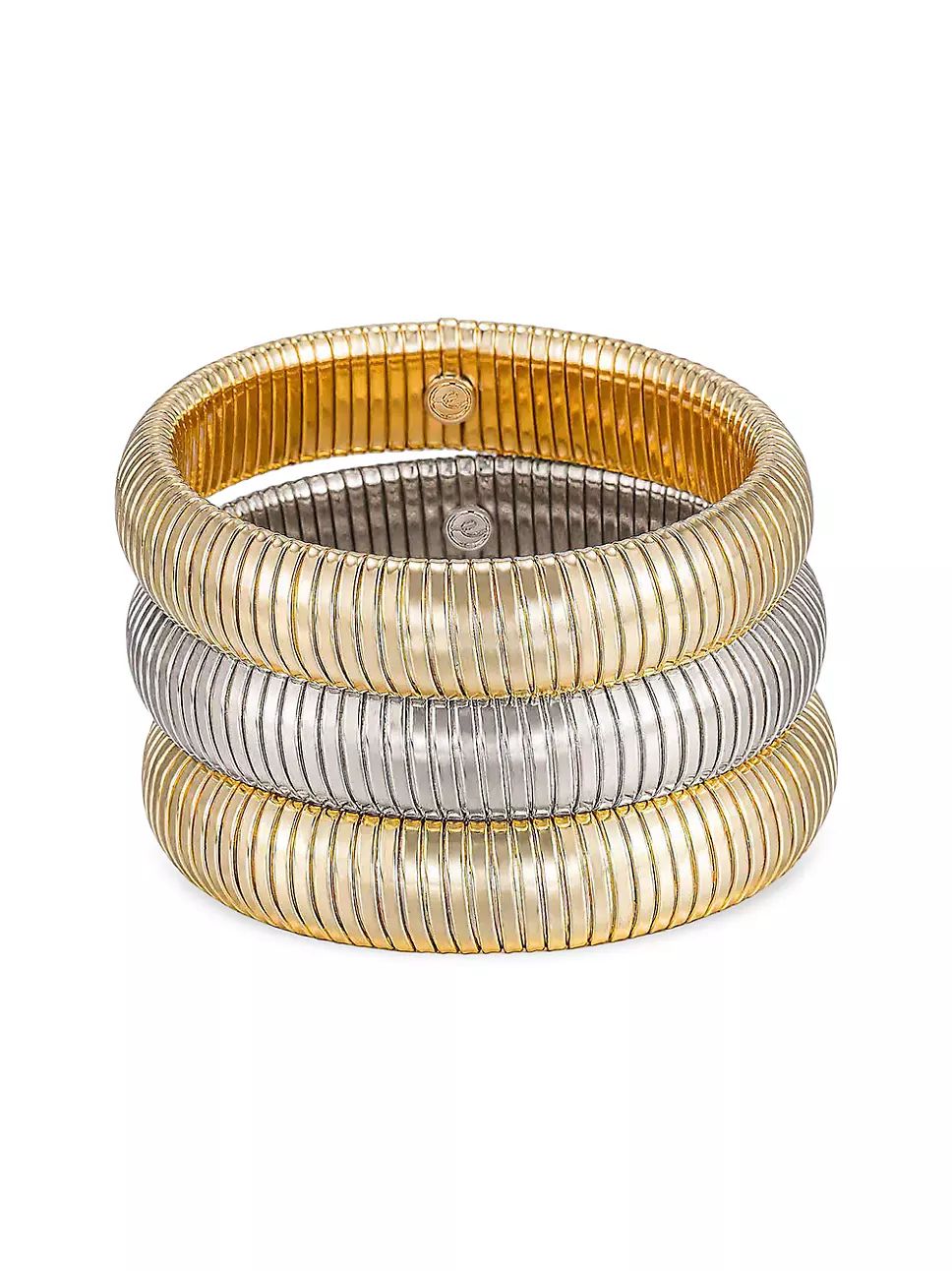 Golden Hour 3-Piece Two-Tone Stretch Bracelet Set | Saks Fifth Avenue