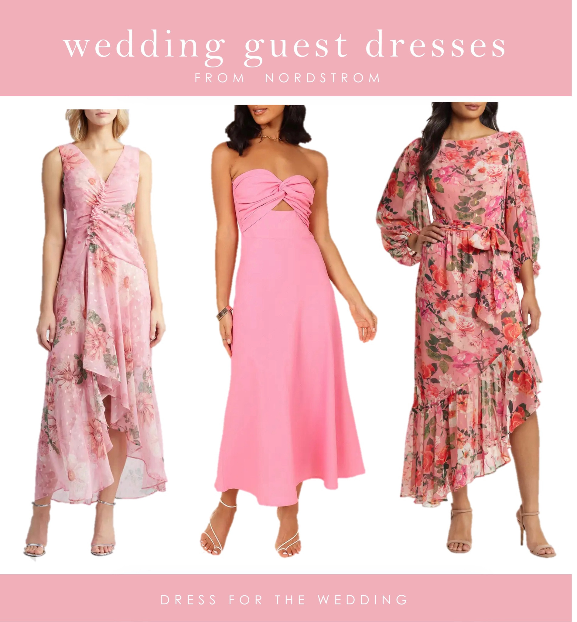 Wedding guest dress, summer wedding, August wedding, June wedding  pink dress, floral dress 
Pink wedding guest dress picks from Nordstrom, pink dresses to wear to a summer wedding, classic dresses, classic style, style over 40, midi dress, maxi dress, pink floral dress, mid size wedding guest dresses, Eliza J dresses. Follow Dress for the Wedding for cute dresses, sale alerts, wedding style and decor! Visit us at dressforthewedding.com for more!  #ltkover40 #ltkwedding #ltkmidsize #ltkxnsale #ltksummersales #ltkwedding

#LTKxNSale #LTKSummerSales #LTKWedding