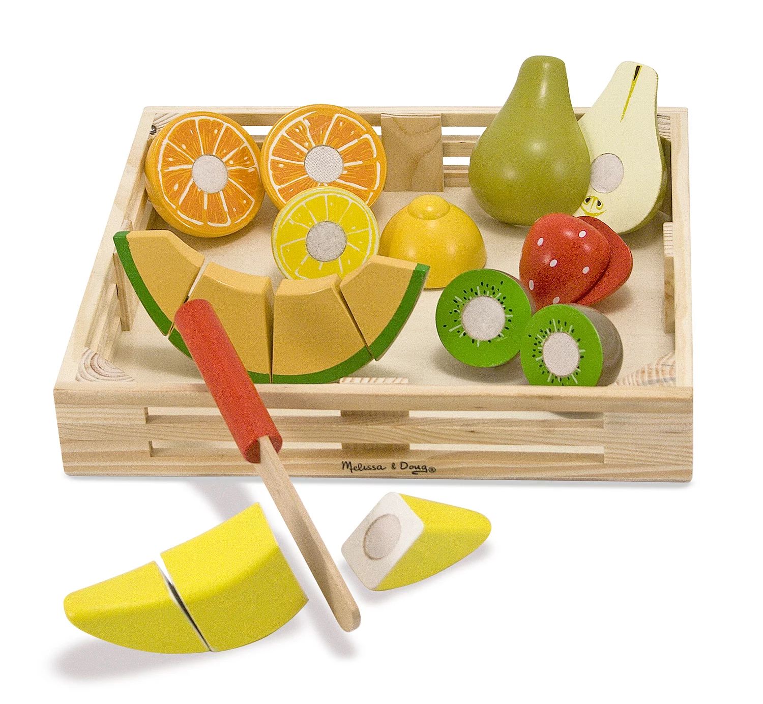 Melissa & Doug Cutting Fruit Set - Wooden Play Food Kitchen Accessory | Walmart (US)