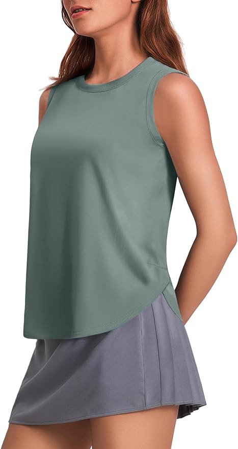 PINSPARK Workout Tank Tops Woman UPF 50+ Yoga Tanks Quick Dry Sleeveless Gym Shirts with Side Sli... | Amazon (US)