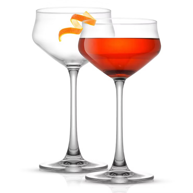 JoyJolt Bloom Coupe Crystal Glasses - Set of 2 Cocktail Martini Bar Glasses - 9.2 oz | Target