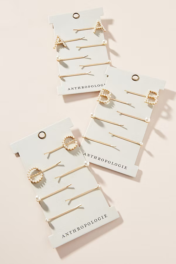 Monogram Pearl Bobby Pin Set | Anthropologie (US)