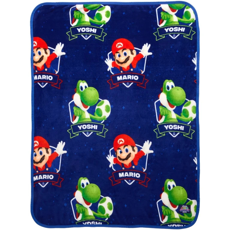 Super Mario Galaxy Movie Kids Blue Print Fleece Throw Blanket, 46 x 60 | Walmart (US)