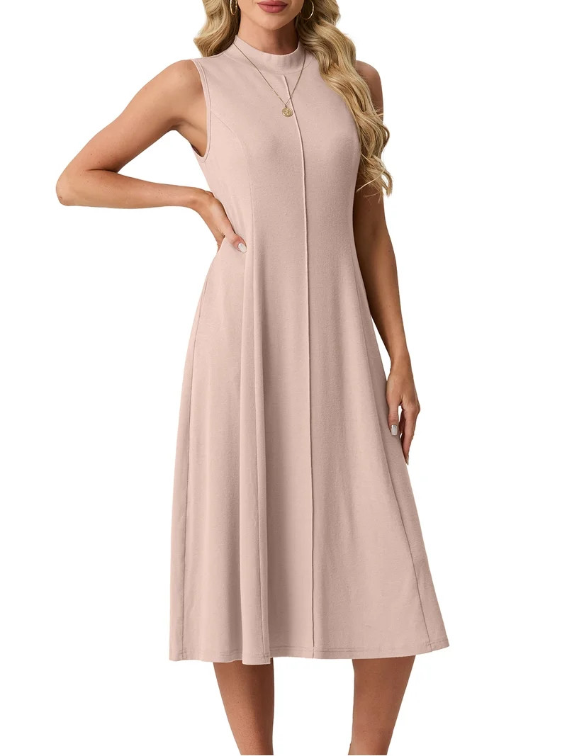 Cueply Womens Summer Dresses Casual 2026 Sleeveless Midi Dress Tank Sundress Vacation Outfits wit... | Walmart (US)