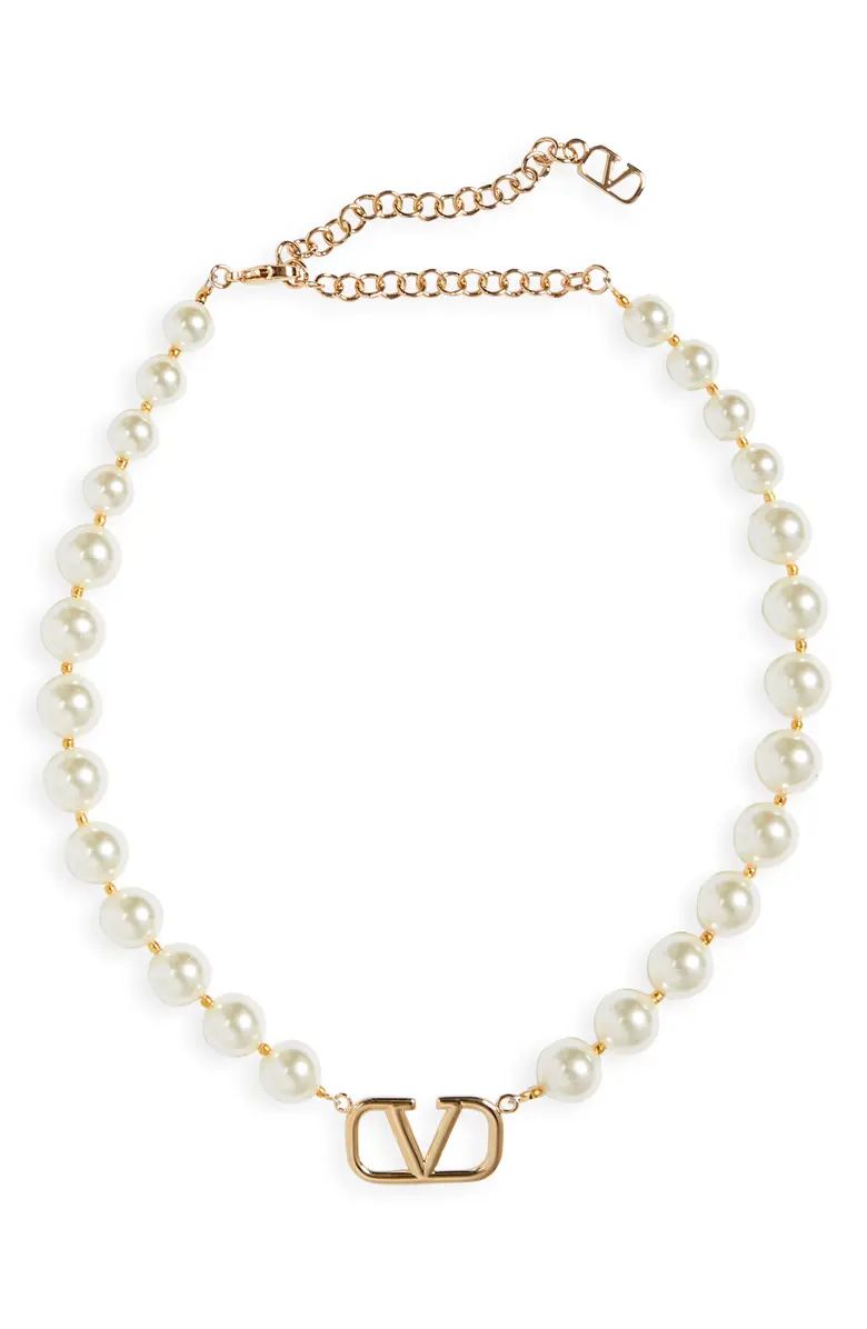 VLOGO Signature Imitation Pearl Choker Necklace | Nordstrom