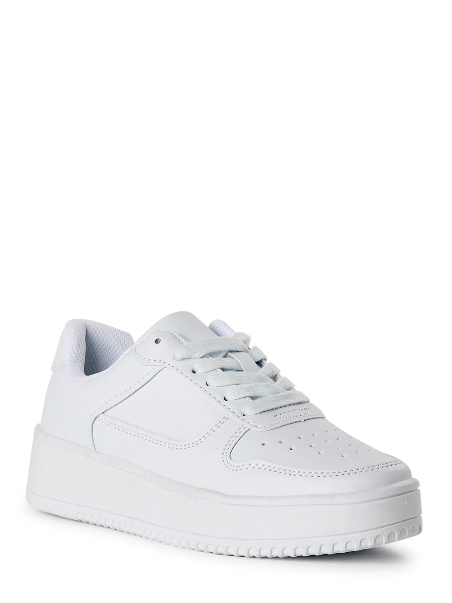No Boundaries Platform Casual Lace Up Sneakers, Women’s, Wide Width Available | Walmart (US)