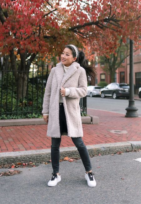 Sale alert: $100 off select full price pieces at J.Crew, including this cozy teddy sherpa coat // petite coat 

•J.Crew teddy coat xs petite - note that the one I’m wearing is from prior year, but I’ve linked their current version which comes in cream, black and brown. I also linked their classic lady day coat which is I take in size 0 petite because it runs very slim.
•J.Crew gray high rise toothpick jeans 24 petite - also linked a very pair of straight leg jeans in a similar wash
•J.Crew mockneck sweater - old, but linked their current style & another similar option 
•J.Crew sneakers - old, linked a pair of my Vejas that have a similar look

#petite

#LTKsalealert #LTKSeasonal #LTKstyletip