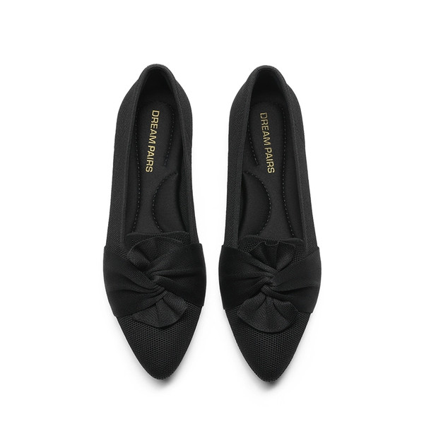 Ascenelle Women\u2019s Foldable Bow Flats Knit Edition | Dream Pairs