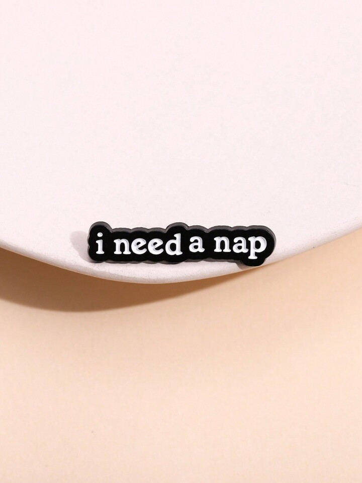 1pc I Need A Nap Cartoon Brooch Pin, Unisex Daily Accessories | SHEIN