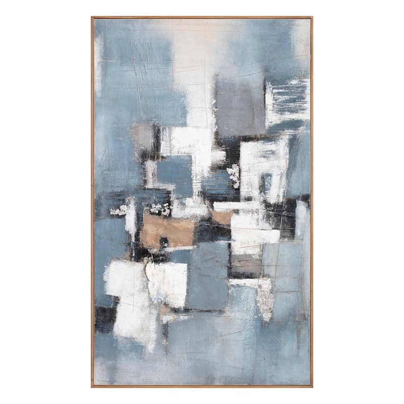 Framed Blue Abstract Canvas Wall Art, 30x50 | At Home