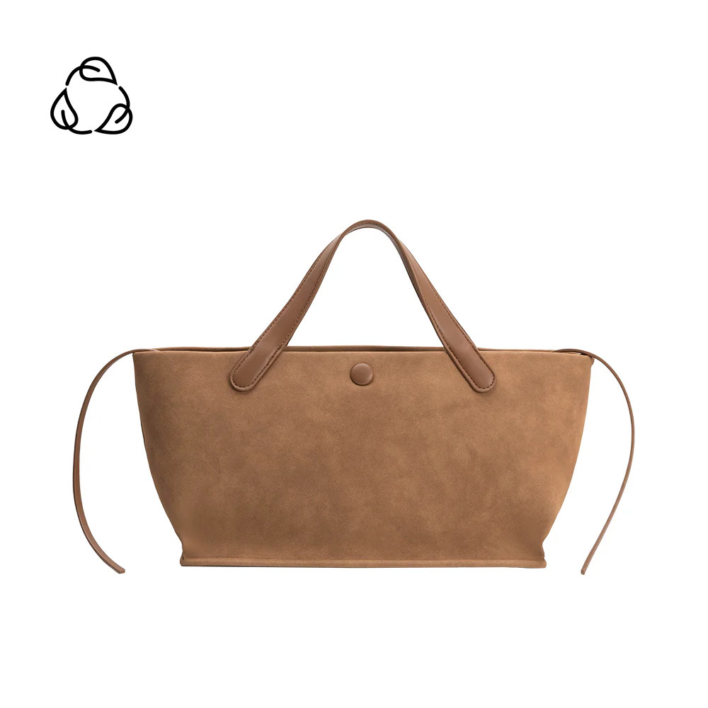 Tan Jill Recycled Vegan Suede Leather Tote Bag | Melie Bianco | Melie Bianco