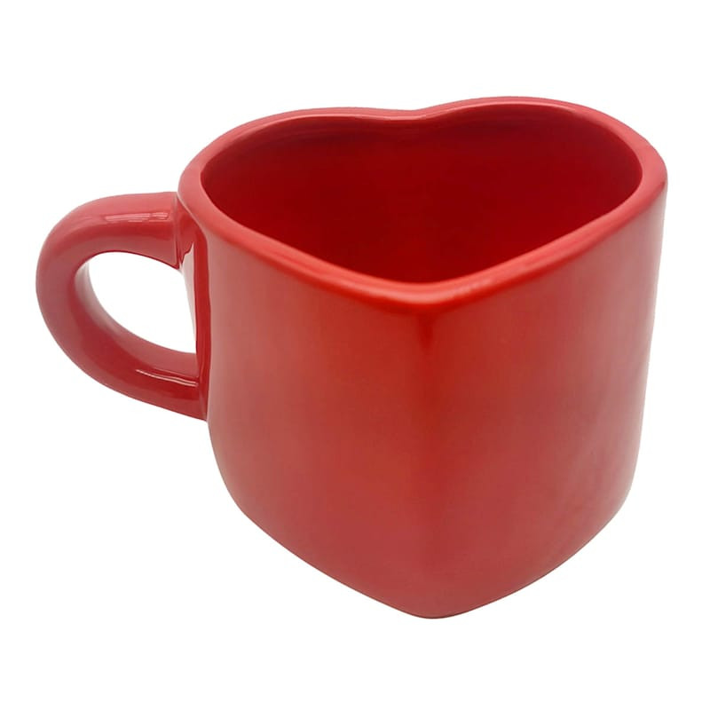 Red Heart Shaped Mug, 10oz | At Home