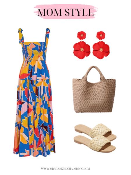 One of my favorite spring and summer dresses! I love the bright colors and the price point is great! Pair it with red floral earrings, sandals and a large tote for an easy mom look.

#LTKstyletip #LTKSeasonal #LTKfindsunder100
