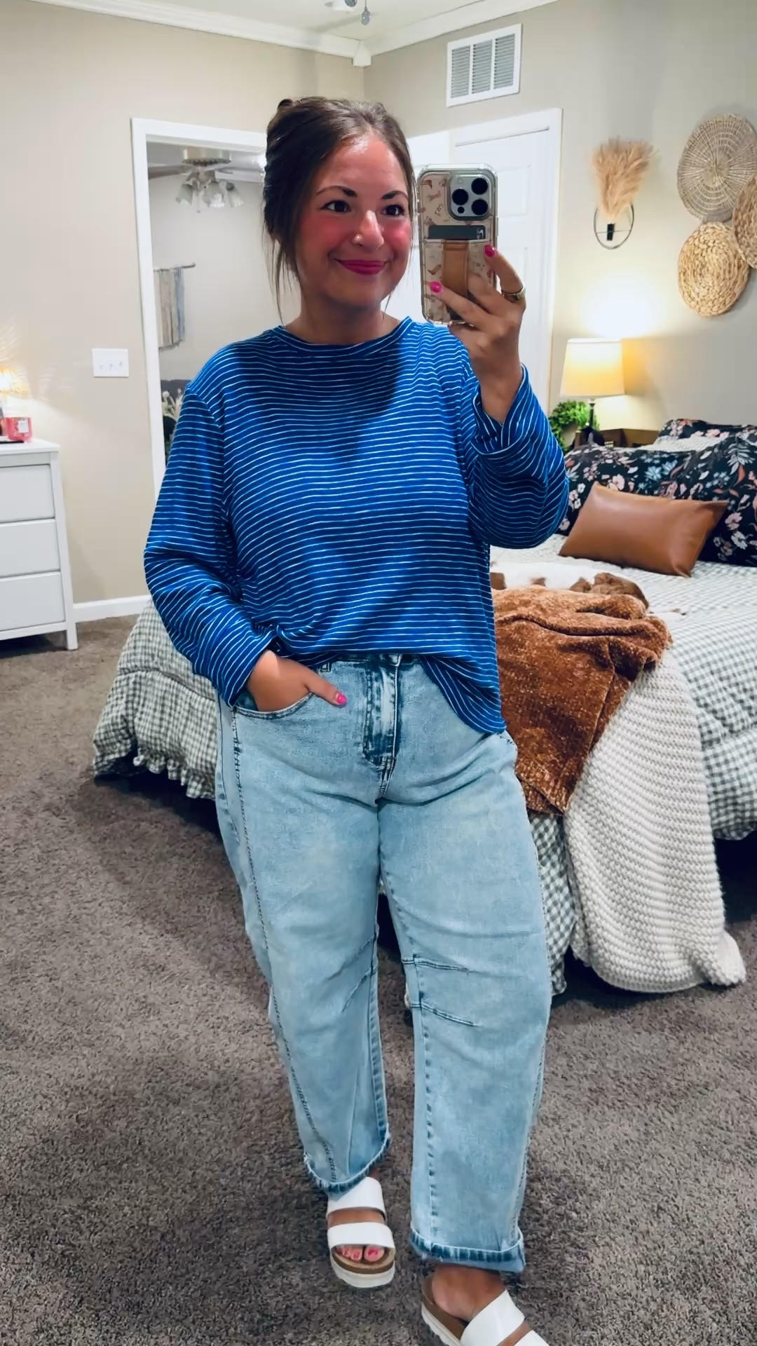 A comfy striped top and relaxed jeans make the cutest casual classroom outfit! Loving this bright blue for adding a little color to the school day 💙


sandals: fit true to size // wearing a 5
jeans: fit true to size (SUPER stretchy) // wearing a large
long sleeve: fits oversized // wearing a large 

 #LTKootd #LTKMidsize #LTKWorkwear