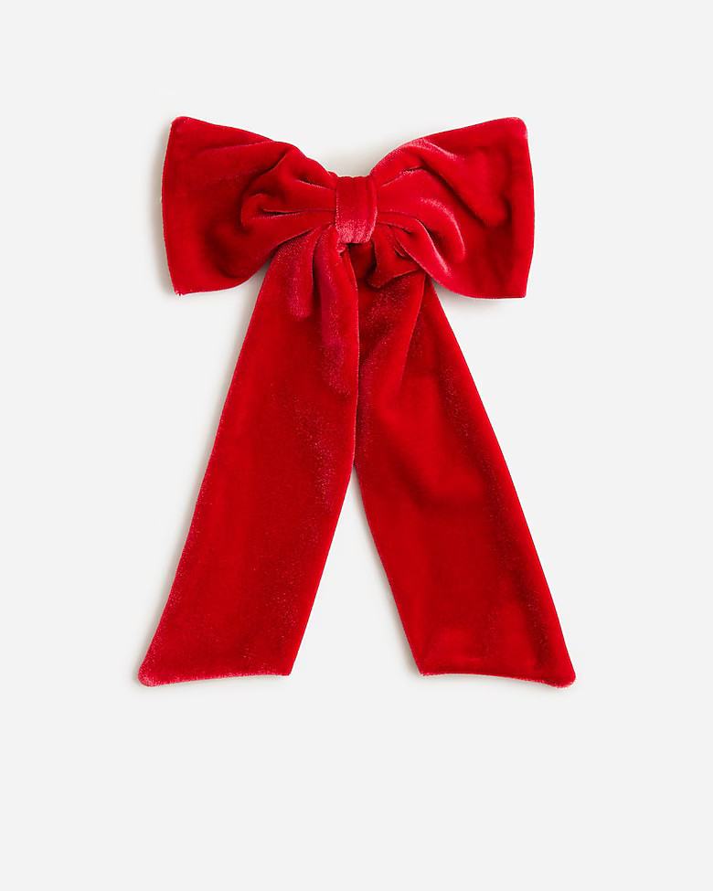 Velvet bow hair clip | J. Crew US