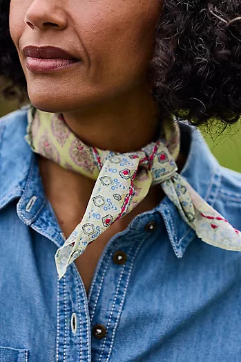 Embroidered Paisley Cotton Bandana | Anthropologie (US)