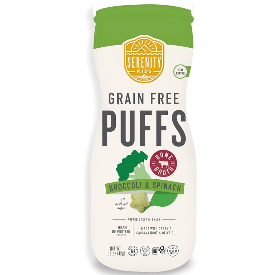 Serenity Kids 6+ Months Grain Free Puffs Toddler & Baby Snack | No Added Sugar, Gluten & Rice Fre... | Amazon (US)