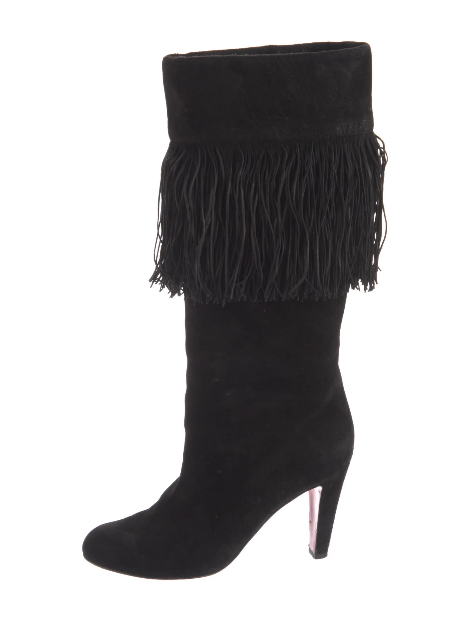 Suede Fringe Trim Accent Boots | The RealReal