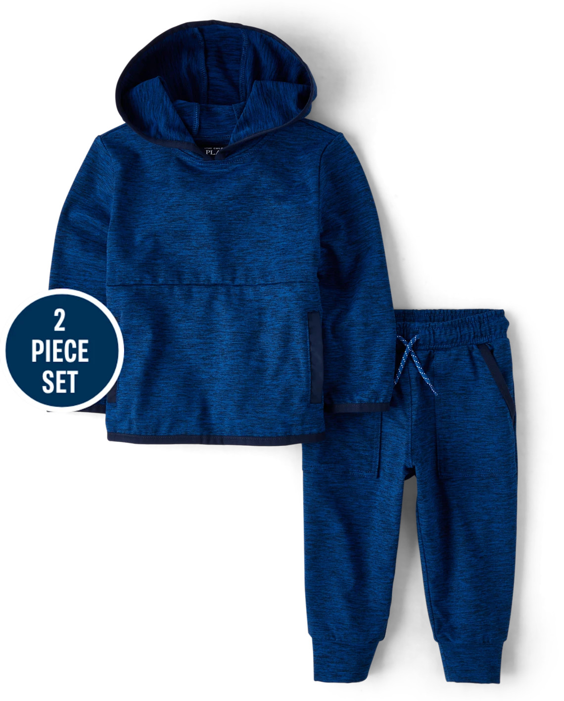 Baby And Toddler Boys Cozy Active Marl Hoodie 2-Piece Outfit Set - blue | The Children's Place