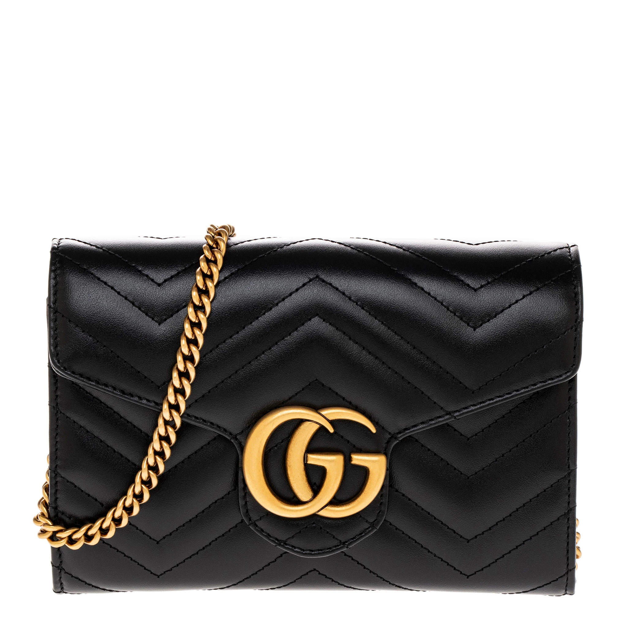 Gucci GG Marmont Wallet On Chain Bag - Black | Overstock