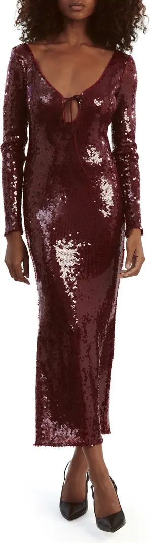 Verona Sequin Long Sleeve Maxi Dress | Nordstrom