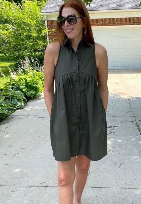 Amazon dress!

 Women Summer Collared Shirt Dress Casual Loose Button Down Short Dress V Neck Tunic Mini Dress with Pockets
So comfy and in a bunch of color options!

#LTKstyletip #LTKsalealert #LTKfindsunder50