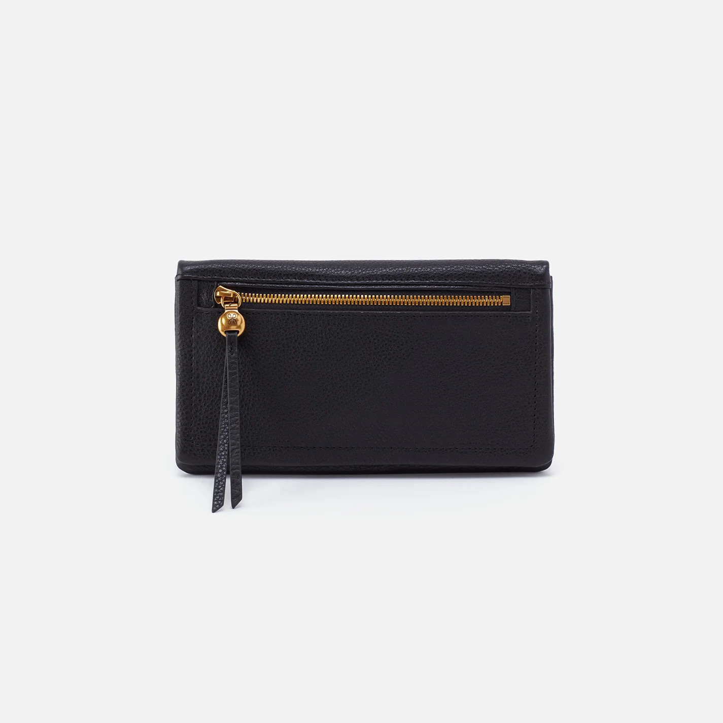 Lumen Continental Wallet in Pebbled Leather - Black | HOBO Bags
