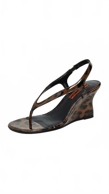 Women's Beep Thong Wedge Sandals In Leopard | Shop Simon
