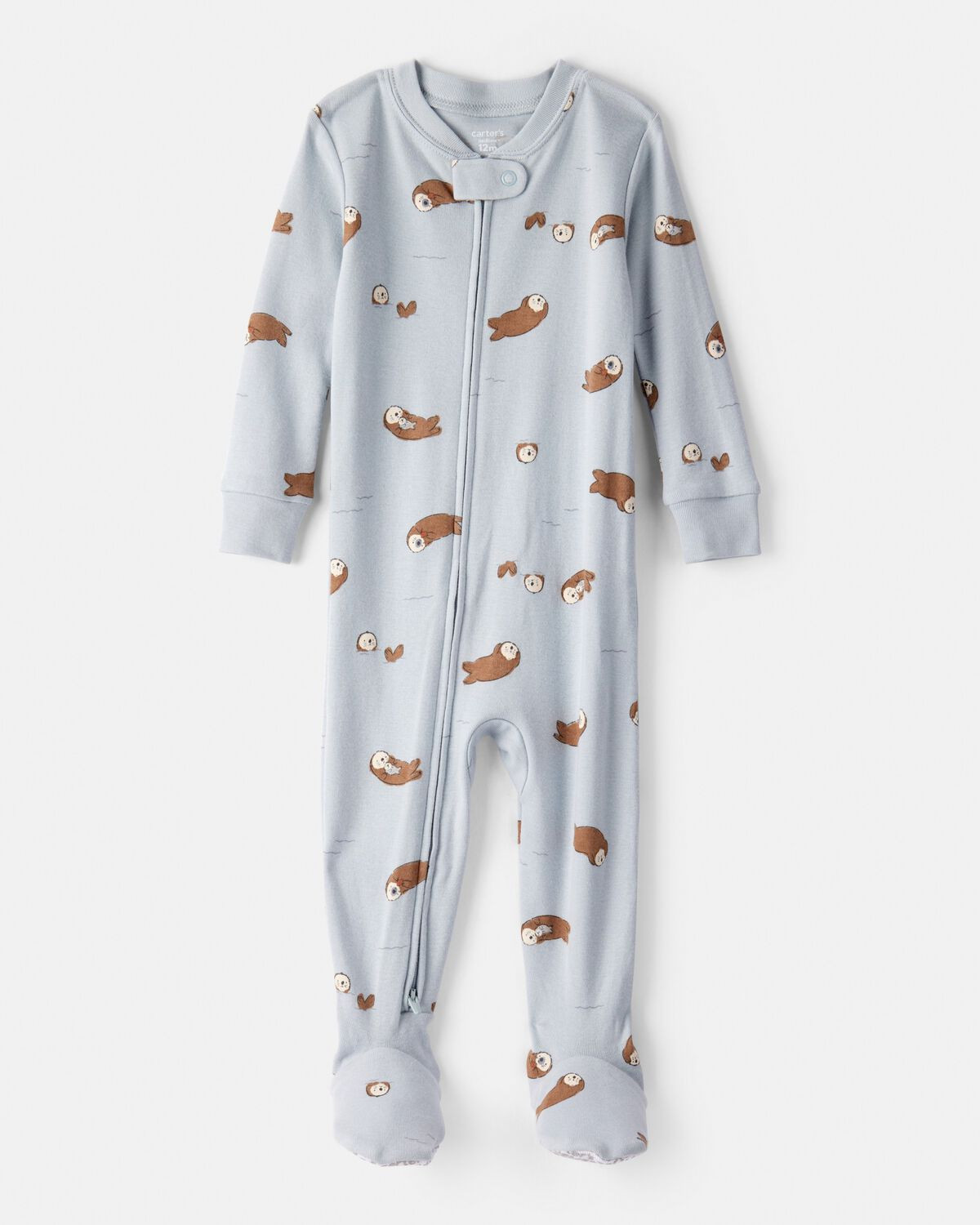 Toddler Boy Otter 100% Cotton Snug Fit Footie 1-Piece Pajamas - Blue | Carter's Inc