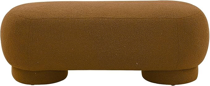 Tov Furniture Mara Cinnamon Brown Vegan Shearling Ottoman | Amazon (US)