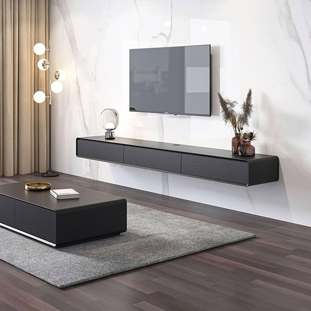 Floating TV Stand Small Household Floating TV Unit, Wall Mounted TV Cabinet, Floating Shelves wit... | Amazon (CA)