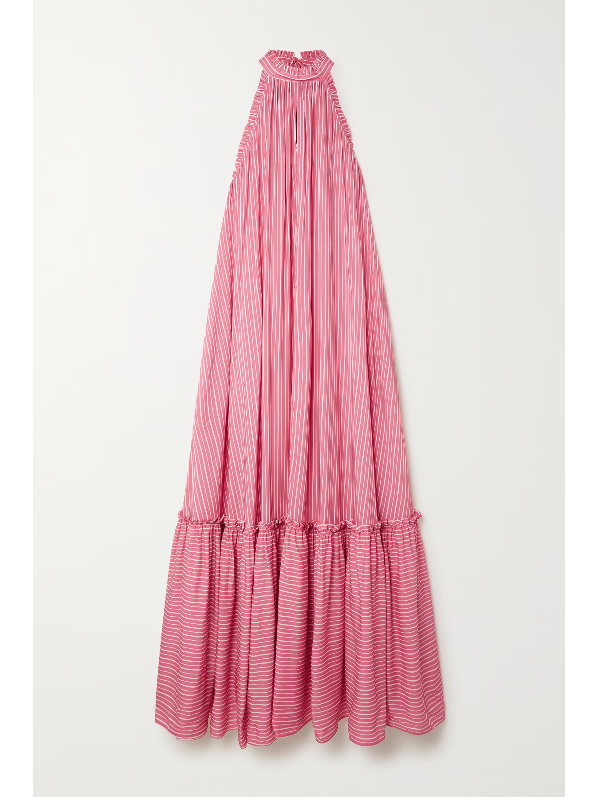 Melinda tiered ruffled striped poplin maxi dress | NET-A-PORTER (US)