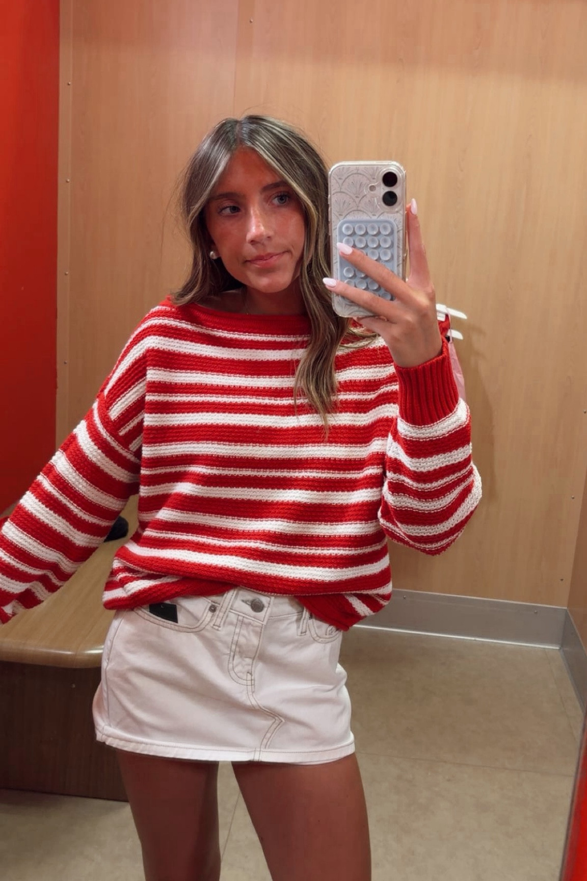 Target has the cutest summer finds right now. Most of these are suitable for the summer and especially the 4th of July. This striped sweater is very on trend right now and I am obsessed with this color of red. The jean skirt is perfect and matches well, it pulls the whole outfit together. This is quick and easy to throw on with a pair of shades, some sandals, and be out the door. 

#LTKTarget #targetfinds #outfitinspo #summerstyle #4thofjulyoutfit #ootd 

 #LTKdayinmylife #LTKootd #LTKSeasonal