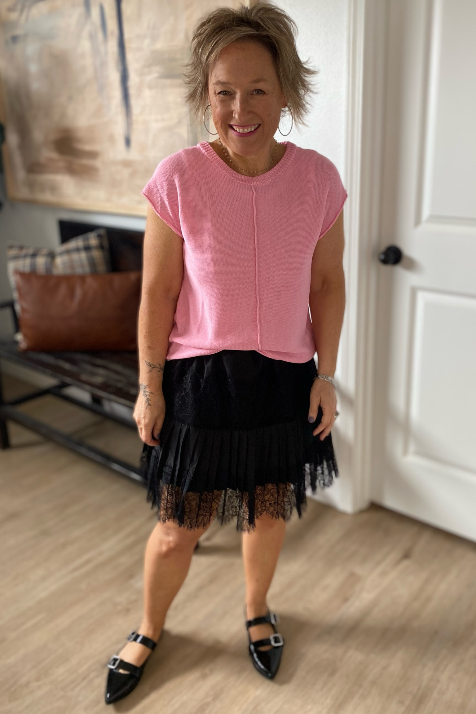 The Black Lace Skirt & Sweater Vest

#LTKStyleTip #LTKShoeCrush #LTKMidsize