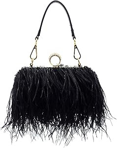 Miuco Women Feather Clutch Purse Shoulder Crossbody Bag Evening Handbags | Amazon (US)