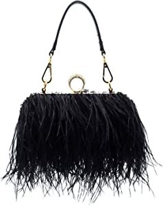 Miuco Women Feather Clutch Purse Shoulder Crossbody Bag Evening Handbags | Amazon (US)