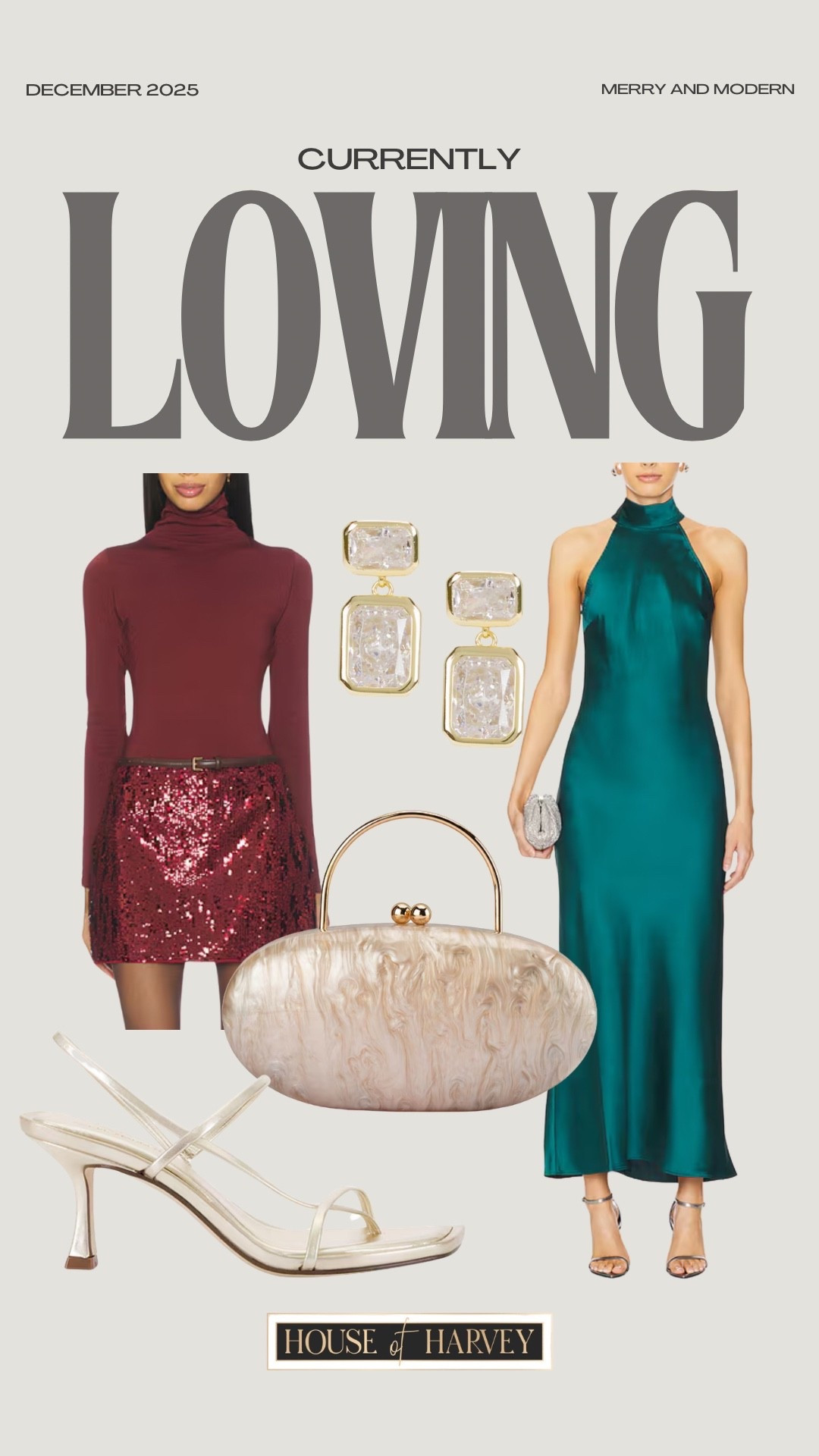 CURRENTLY LOVING—this week it’s all about merry and modern vibes! I found some chic holiday picks that are perfect for any event that you may have coming up. This beautiful satin dress, sequin skirt, gold heels, mother of pearl clutch and crystal earrings are all linked ⬆️

#ltkcreator #ltkfinds #ltkwatchnow #ltkstyletip #revolve #revolvefinds #satin #silk #sequin #clutch #jewelry #holiday #holidayoutfits #party

#LTKSeasonal #LTKFindsUnder100 #LTKHoliday