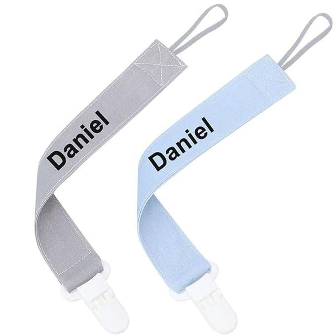 Customized Pacifier Clip Personalized Name, Customizable Pacifier Leashes Holder Soother Chain wi... | Amazon (US)