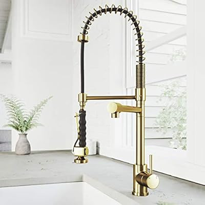 VIGO VG02007MG 27" H Zurich Single-Handle with Pull-Down Sprayer Kitchen Faucet in Matte Gold | Amazon (US)