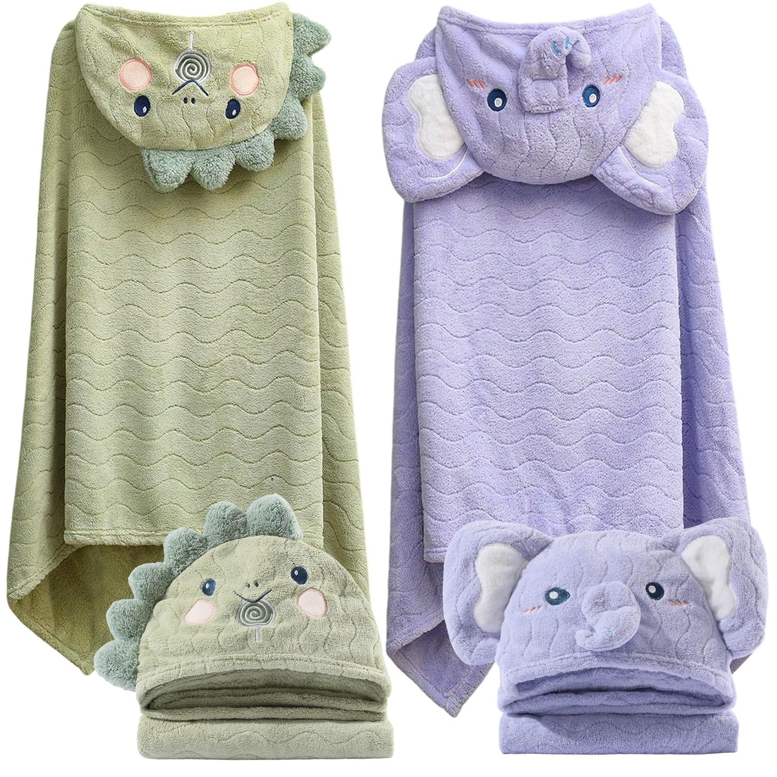 Toddler Hooded Bath Towel 27.5"X55" Unisex Baby Bath Towels Ultra Absorbent Soft Boys Girls Bath ... | Amazon (US)