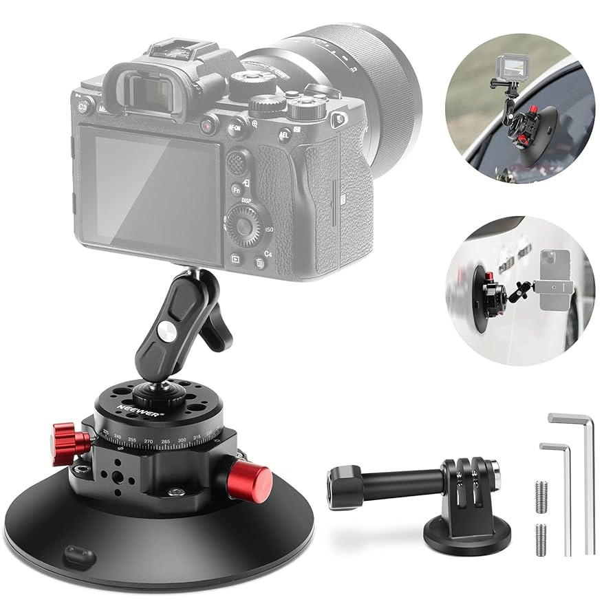 NEEWER 6"/15.2cm Camera Suction Cup Mount with Ball Head Magic Arm, Metal Suction Cup Mount on Ca... | Amazon (US)
