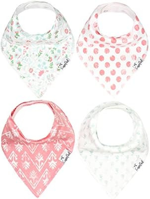 Baby Bandana Drool Bibs for Drooling and Teething 4 Pack Gift Set for Girls “Claire Set” by C... | Amazon (US)