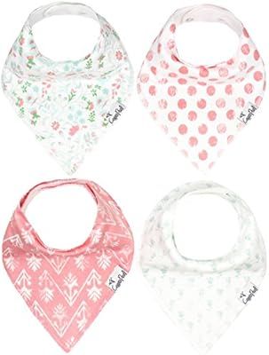 Amazon.com : Baby Bandana Drool Bibs for Drooling and Teething 4 Pack Gift Set for Girls “Clair... | Amazon (US)