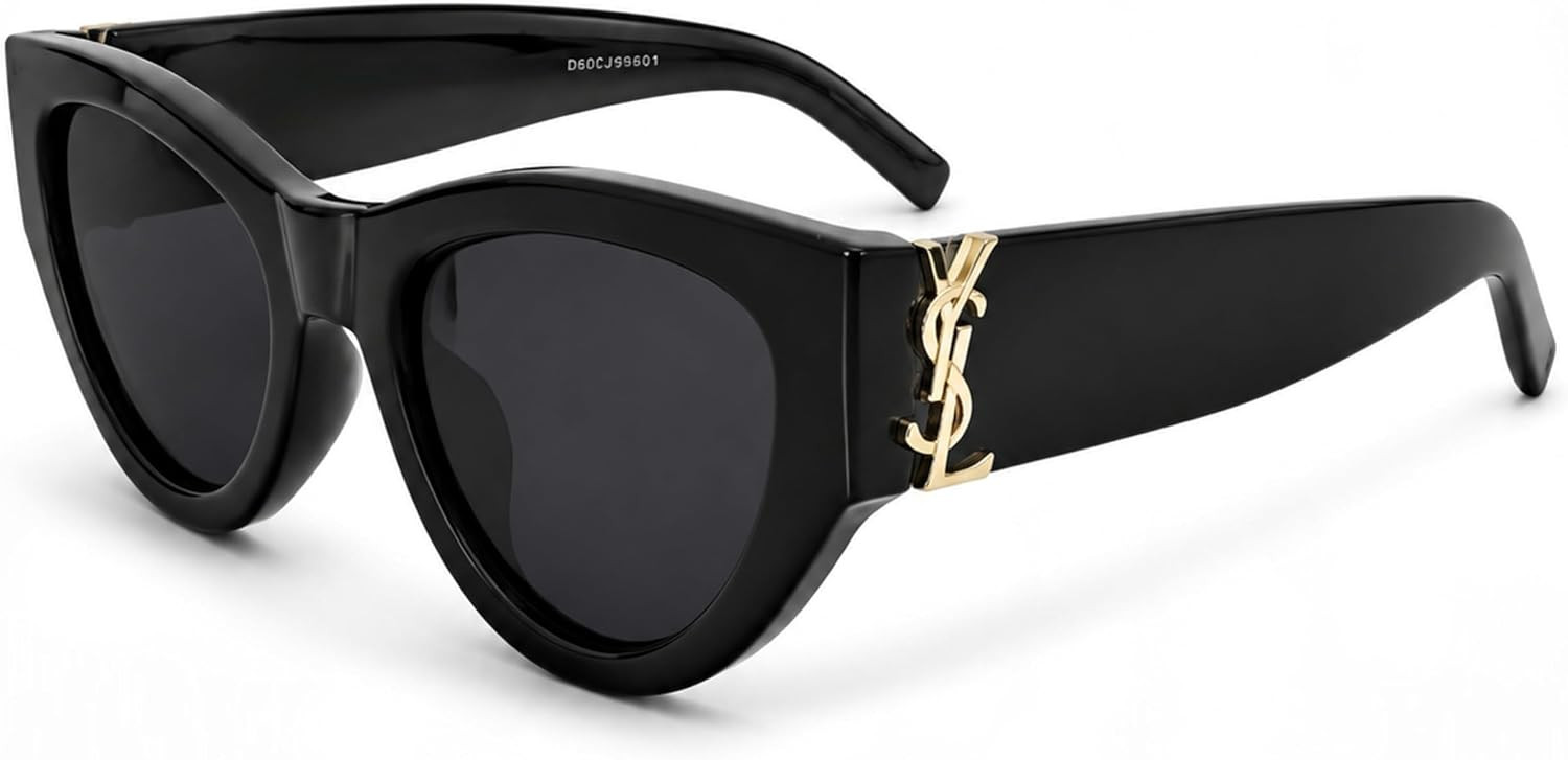 Retro Cat Eye Sunglasses for Women UV Protection Thick Frame | Amazon (US)