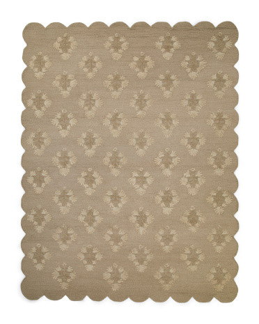 7x9 Wool Blend Scalloped Rug | TJ Maxx