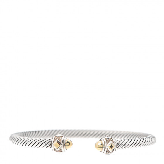 DAVID YURMAN Sterling Silver 18K Yellow Gold 3.5mm Cable Renaissance Bracelet | Fashionphile