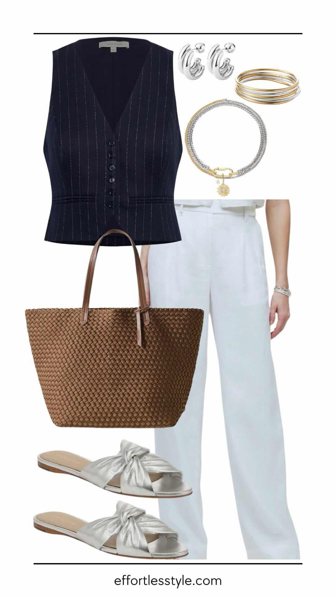 How to style a vest with wide leg pants!