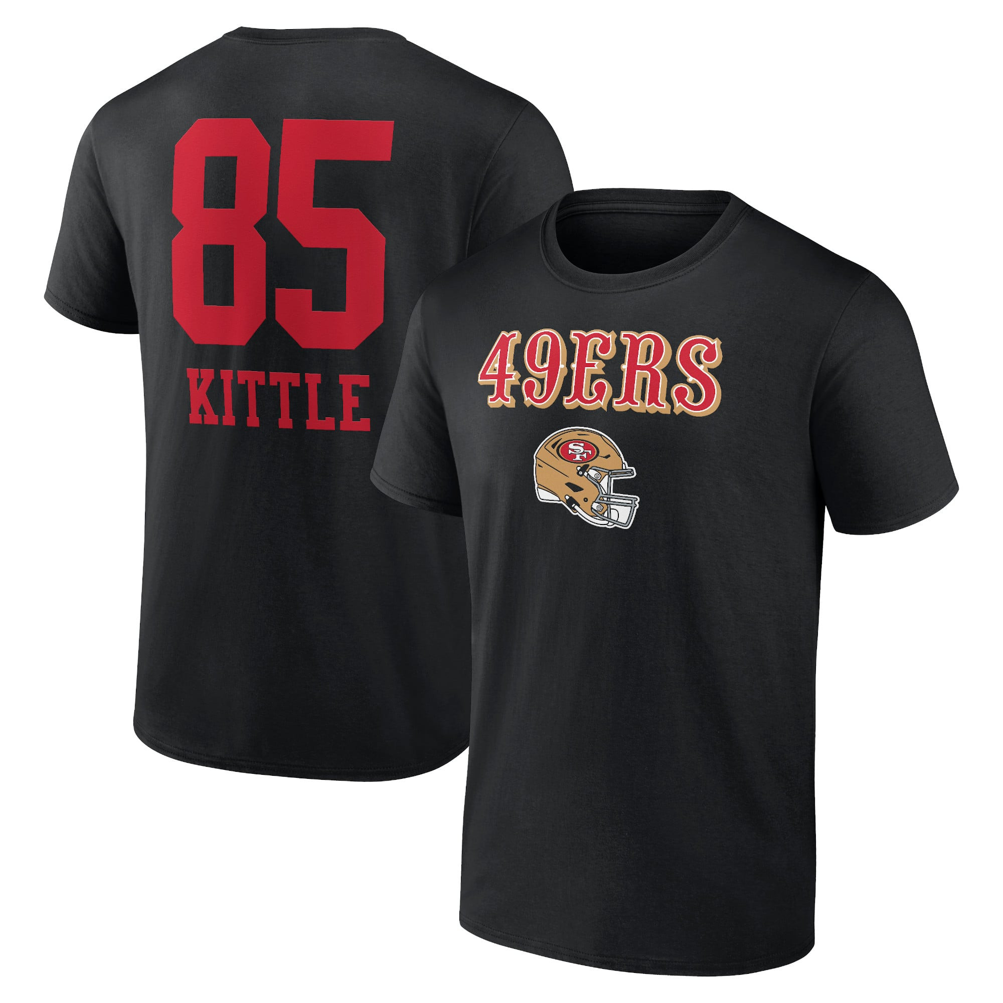 Men's San Francisco 49ers George Kittle Fanatics Branded Black Wordmark Player Name & Number T-Sh... | NFL Shop