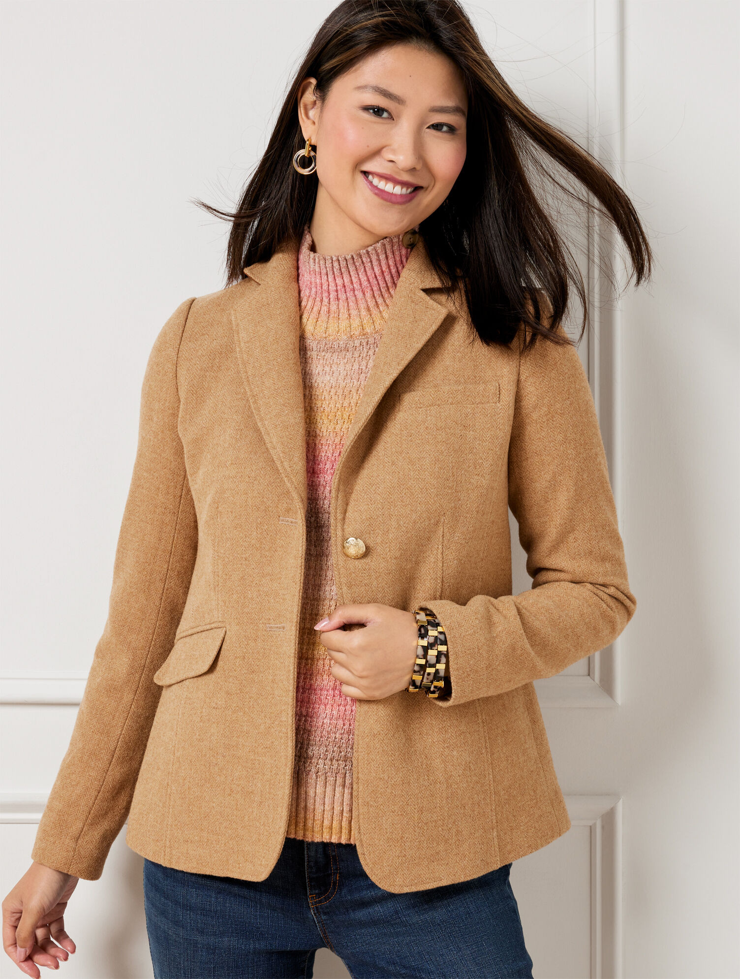 Classic Shetland Blazer - Bicolor Herringbone | Talbots